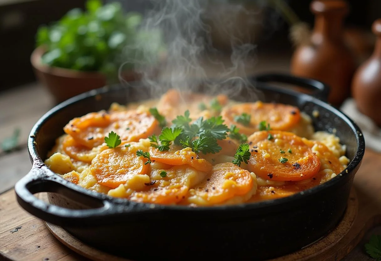 Deliciously baked kohlrabi kartoffeln auflauf, perfect for a hearty meal showcasing vegetable flavors.