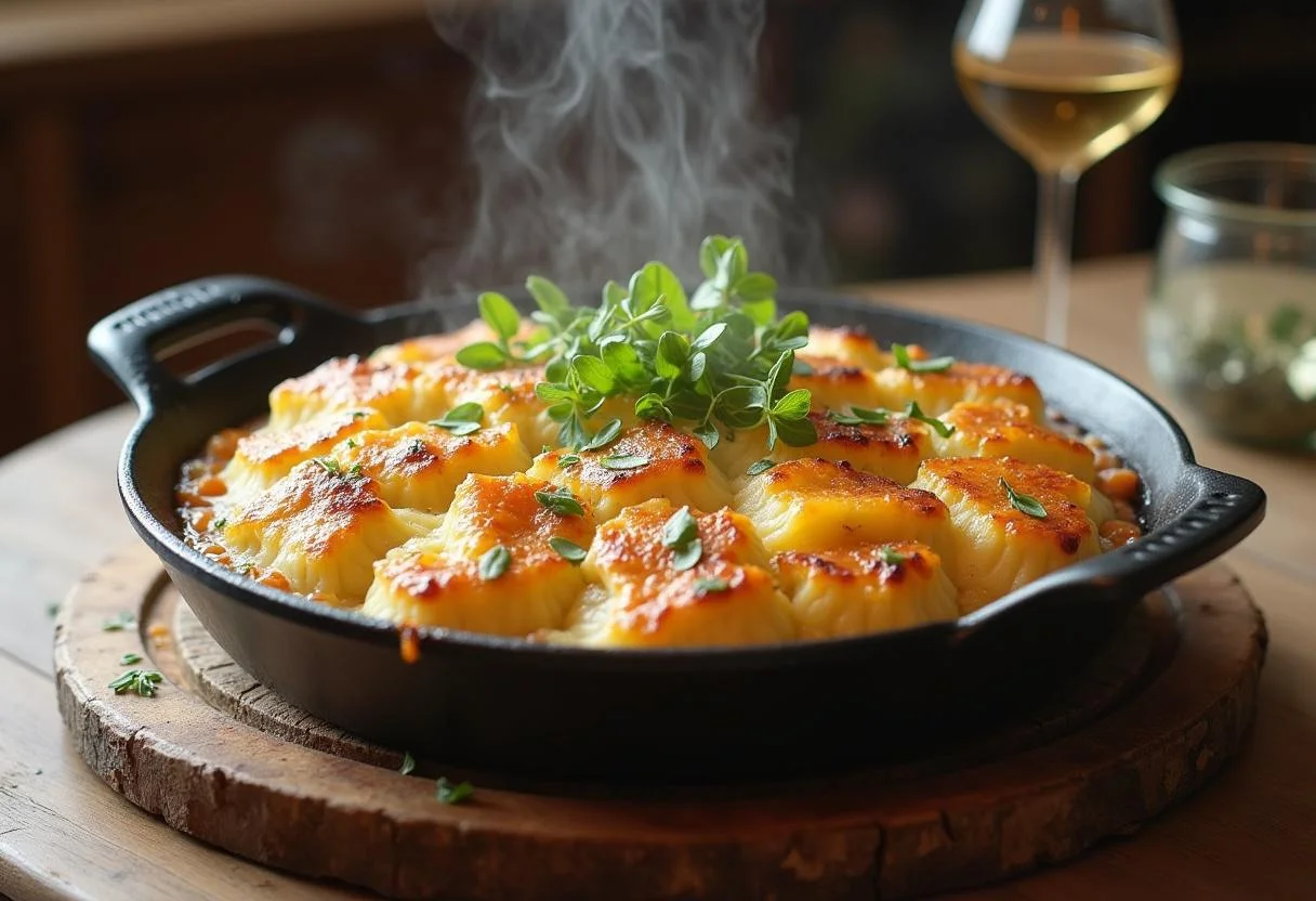 Deliciously baked kohlrabi kartoffeln auflauf, perfect for a hearty meal showcasing vegetable flavors.