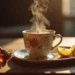 Fertiger Kümmeltee in einer Tasse, perfekt für eine entspannende Auszeit.