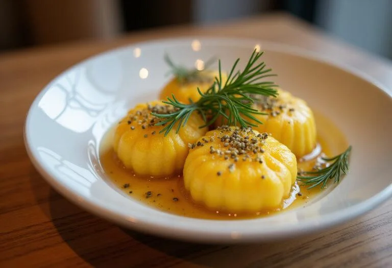 Fertige Zesty Senfgurken mit Dill und Senfkörnern als knusprige Beilage serviert.