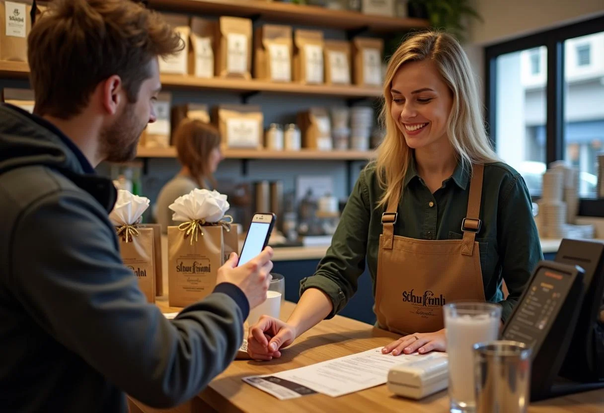 Schümli Kaffee und andere Artikel im Angebot an der Kasse eines Supermarktes diese Woche.