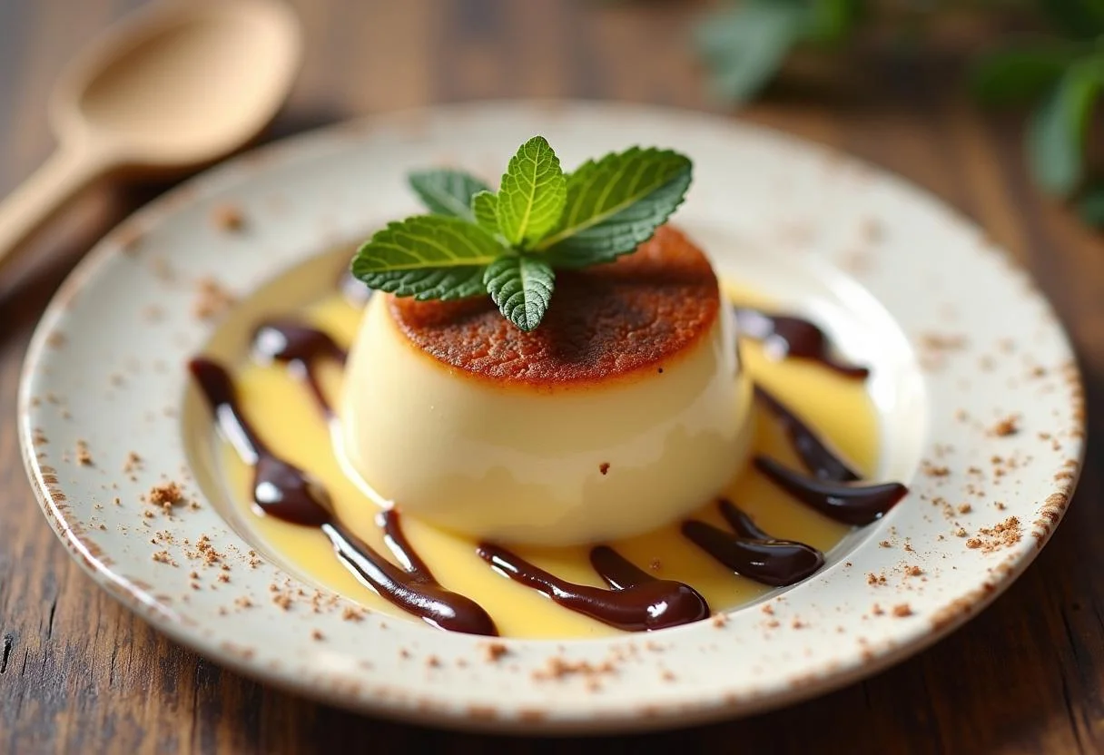Fertiges Dessert mit Butter im Angebot diese Woche, gedeckt für eine exquisite Präsentation.