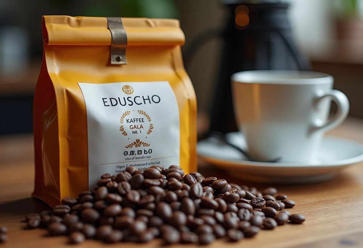 Eduscho Kaffee Gala Nr. 1 Kaffeebohnen zum Kauf ausgestellt.