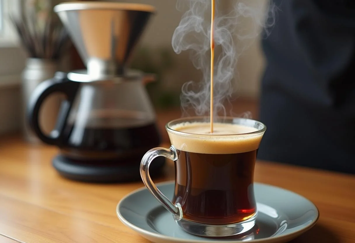 Vorbereitung für das Aufbrühen von Eduscho Kaffee Gala Nr. 1 mit einer Kaffeemaschine.