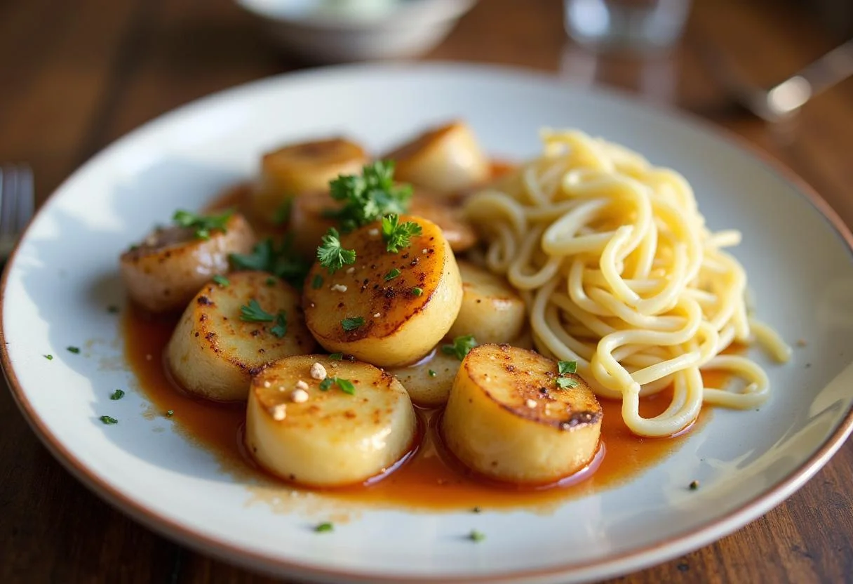 Fertiges Gericht mit gekochten Kartoffeln und Nudeln, perfekt für einfach kochen mit dem Thermomix