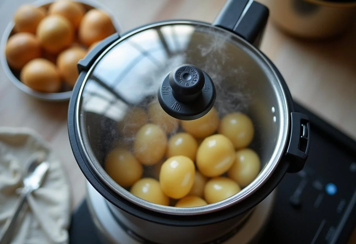 Dämpfen von Kartoffeln im Thermomix während des Kochens für kartoffeln kochen mit thermomix