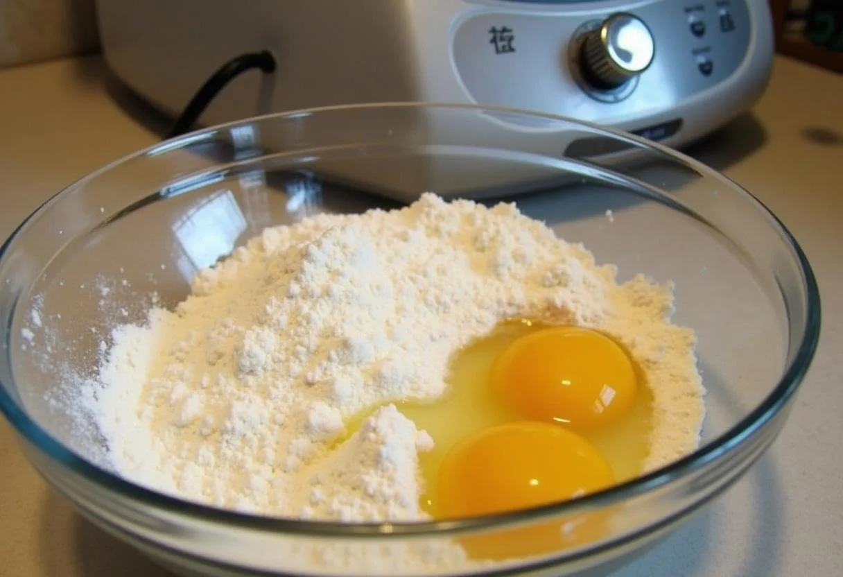 Zutaten für Thermomix Kuchen auf der Küchentheke für einfaches Backen.