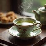 Fertiger Sencha grüner Tee in einer Tasse, perfekt für die Zubereitung von Tee Sencha.