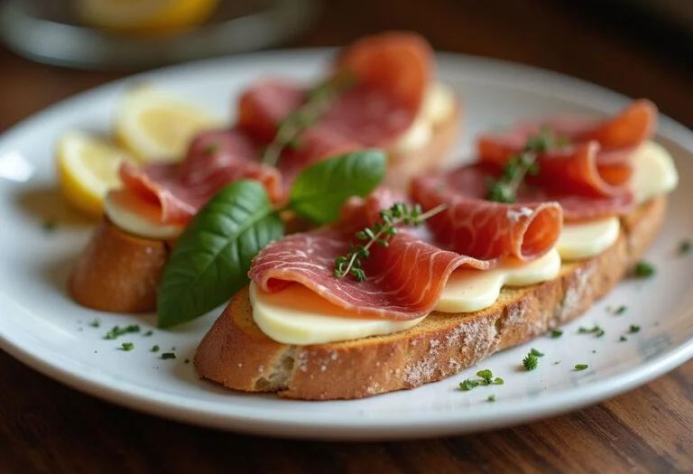 Präsentation von 1 Scheibe Brot, Käse und Wurst zur Kalorienzählung.