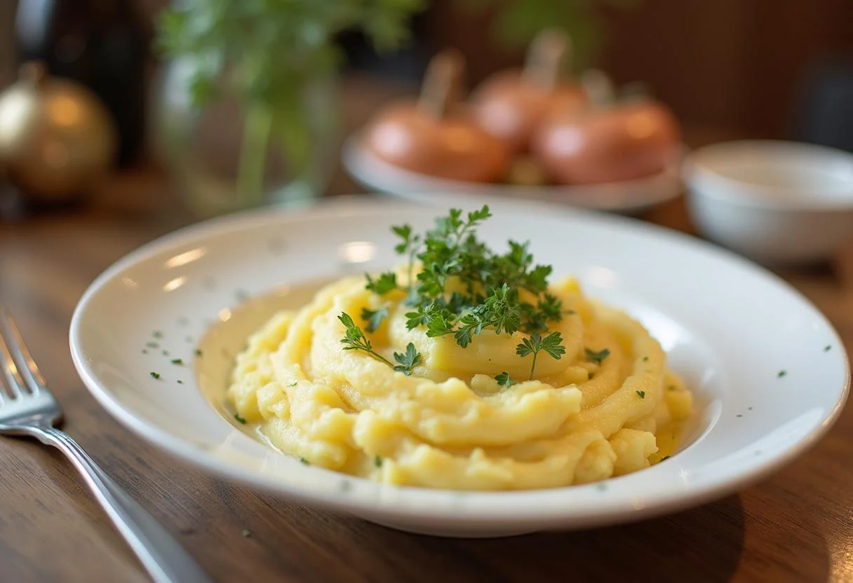 Fertiges Kartoffelpüree, ein köstliches Ergebnis von Kartoffeln kochen im Thermomix.