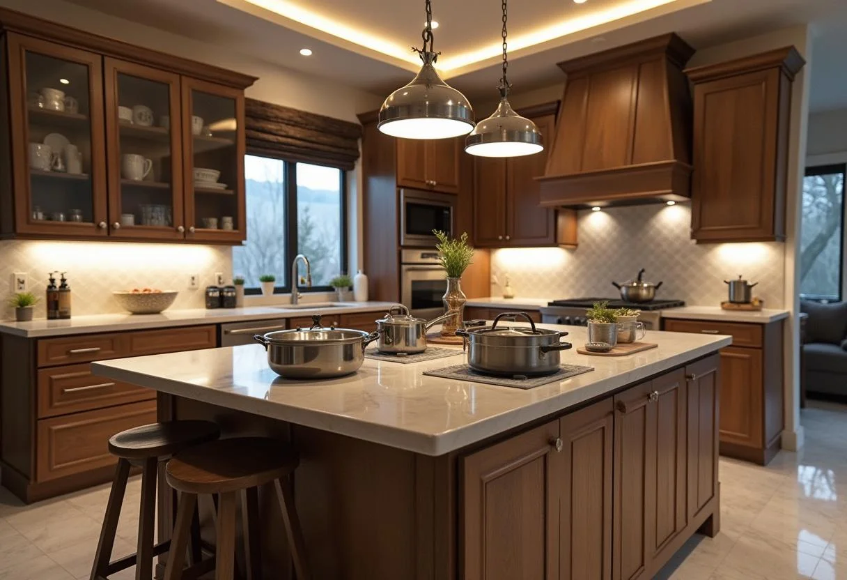 Kitchen kochinsel design that emphasizes functionality and style.