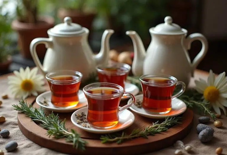 An inviting display of kümmel tee cups, ideal for a relaxing afternoon.
