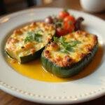 Delicious cheese-overloaded zucchini dish, perfect for a comforting meal.