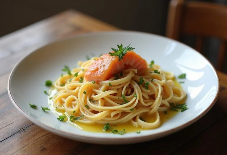 Finished pasta mit lachs und zitrone, a delightful dish perfect for any occasion.