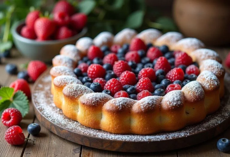 Fertiger Leichter Sommerkuchen mit Beeren, ideal für den Sommer.