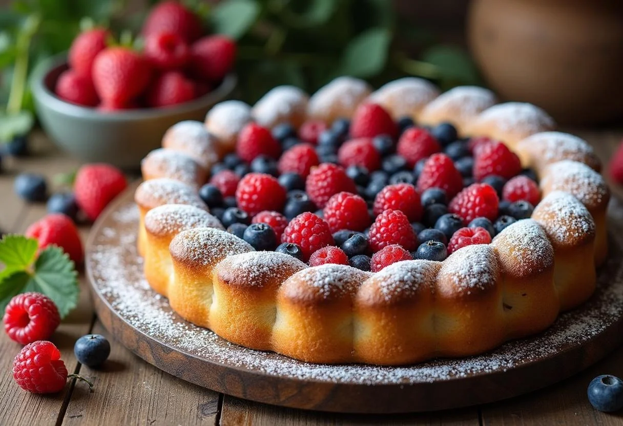 Fertiger Leichter Sommerkuchen mit Beeren, ideal für den Sommer.
