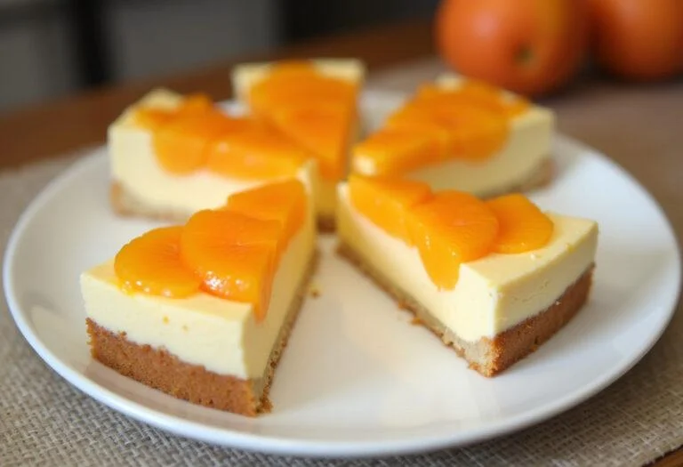 Finished mandarine schmand kuchen displayed elegantly, perfect for any occasion.