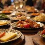Finished plates of raclette cheese and vegetables, perfect for party serving, geniale raclette käse pro person.