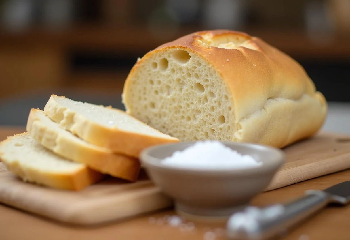 Brot für den Einzug schneiden, mit Salz daneben für den Spruch.
