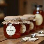Finished Share Original Pflaume jars showcased on a table, perfect for sharing.