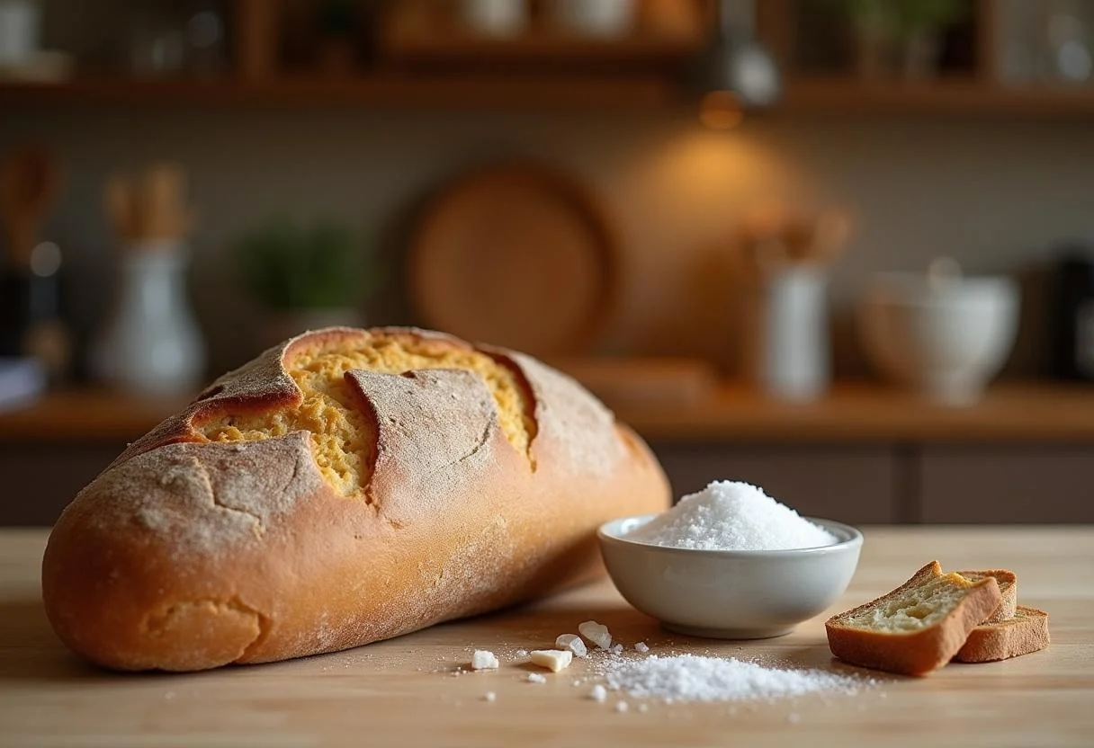 Frisches Brot und Salz fĂĽr einen traditionellen brot und salz spruch einzug.