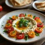 Deliciously presented würziger Feta-Dip, a perfect paprika feta dip for sharing at gatherings.
