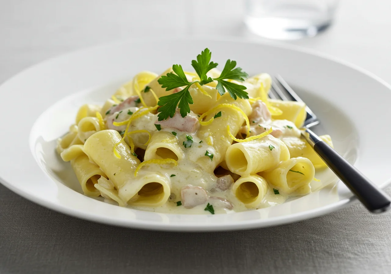Delicious schnelles lachs-nudeln in sahnesoße, perfect for a quick meal.