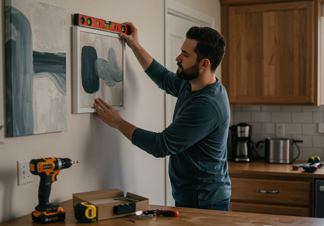 Anrichten von bilder küche an einer Wand, um eine ästhetische Küchendekoration zu schaffen.