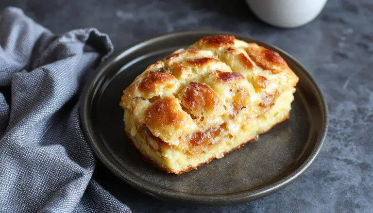 Nahaufnahme von goldgelben Käsekuchen-Kugeln auf einem weißen Teller, übersichtlich angeordnet, mit einer glatten Oberfläche und einem zarten Schimmer, umgeben von frischen Beeren und Minzblättern, im natürlichen Licht.