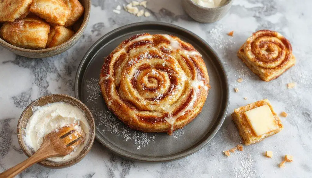 Ein cremiger Zwetschgen-Streusel-Käsekuchen auf einem weißen Teller, bedeckt mit einer goldbraunen Streuseldecke und frischen Zwetschgen, die den Kuchen zieren. Der Kuchen hat einen dichten, samtigen Käsekuchenboden, der durch die knusprigen Streusel gut ergänzt wird. Im Hintergrund ist ein heller Tisch, der den Fokus auf die appetitliche und reichhaltige Textur des Desserts legt.