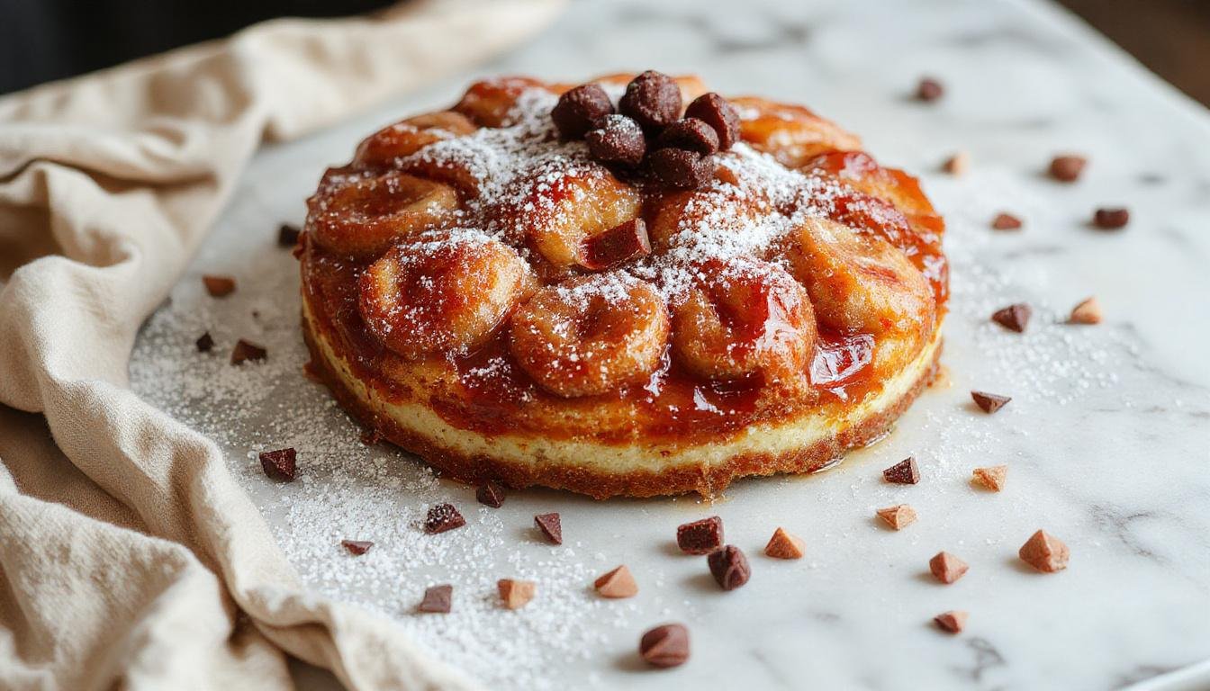Ein saftiger, goldgelber Karottenkuchen mit cremiger Frischkäseglasur, garniert mit frisch geriebenen Karotten und gehackten Nüssen, auf einem weißen Teller serviert