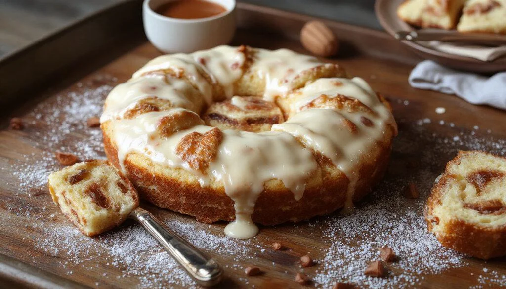 Der Haselnuss-Mandel-Streuselkuchen ist goldbraun gebacken, mit einer knusprigen Streuselkruste, sichtbar gemahlene Haselnüsse und Mandeln, und eine saftige, nussige Füllung, die aus der frischen, z.artig dekorierten Oberfläche hervorschimmert.