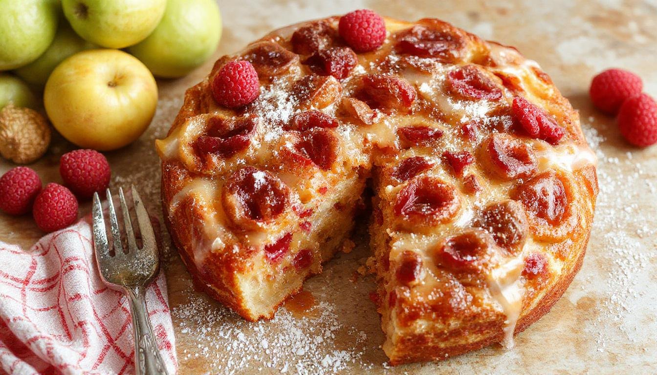 Ein sauber portionierter Pflaumen-Streuselkuchen auf einem weißen Teller, großzügig mit Streuseln bedeckt, die dunkelviolette Pflaumenfrüchte sichtbar zwischen dem goldbraunen Streuselbelag hervorblitzen. Der Kuchen hat eine lockere, knusprige Oberfläche, während die Pflaumen saftig und weich aussehen, mit einem leicht glänzenden Zuckerguss. Im Hintergrund ein eleganter Küchenhintergrund mit dezenten Lichteffekten, die die Textur und Farben des Kuchens hervorheben.