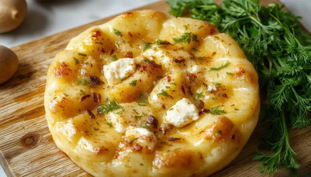 Bunte Ofengemüse mit goldbraunem Feta-Käse, auf einem weißen Teller angerichtet. Das Gericht enthält Paprika, Zucchini, Karotten und Kartoffeln, die im Ofen geröstet wurden, mit knusprigem Käse bestreut. Das Gemüse ist zart und saftig, mit leicht knusprigen Rändern, umgeben von frischen Kräutern.