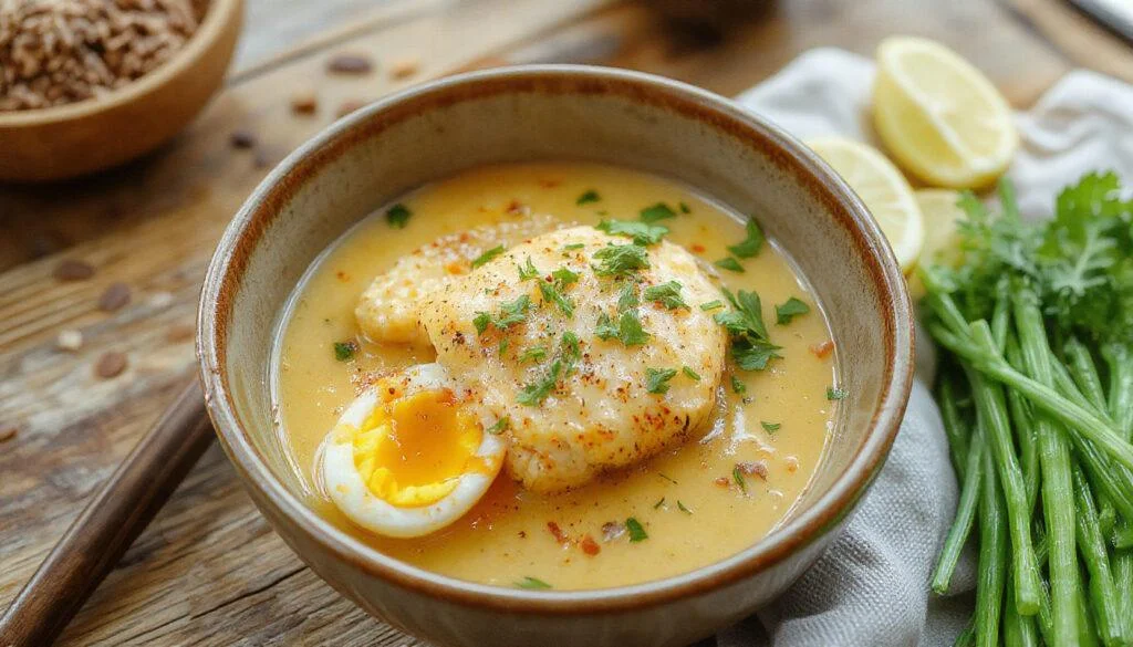 Ein bunter Teller mit einer Mischung aus fein gehacktem Gemüse, Hackfleisch, Frühlingszwiebeln und Sojasauce, kunstvoll in einer weißen Schüssel angerichtet, mit knusprigen Garnierungen und frischen Kräutern dekoriert, alles ansprechend präsentiert.