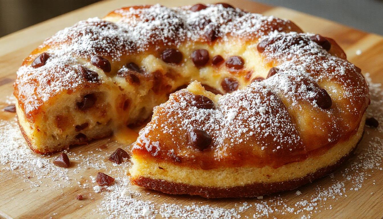 Eine frisch zubereitete Zwetschgentarte auf einem eleganten weißen Teller, mit goldbraunem Biskuitboden, einer großzügigen Schicht saftiger Zwetschgen, die glänzend und tiefviolett sind. Die Tarte ist mit frischen Minzblättern garniert und wirkt frisch, gesund und einladend.