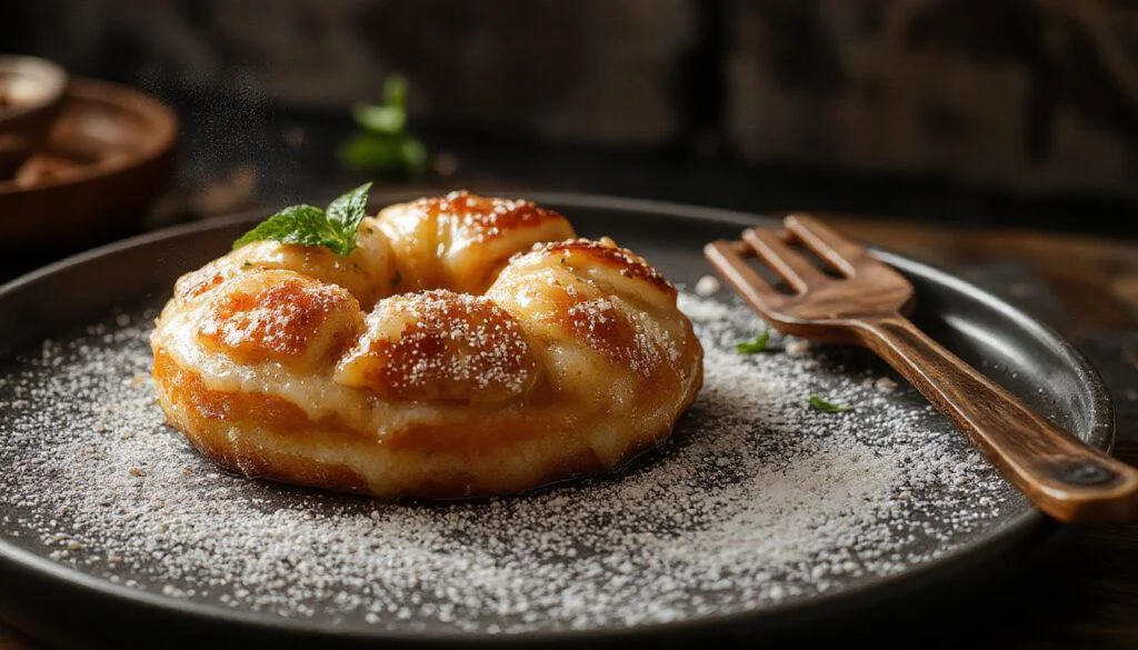 Gebratenes Hawaii-Hähnchen aus dem Ofen mit goldbrauner Kruste, bedeckt mit Ananasstücken, Cherrytomaten und frischen Kräutern, auf einem weißen Teller serviert.