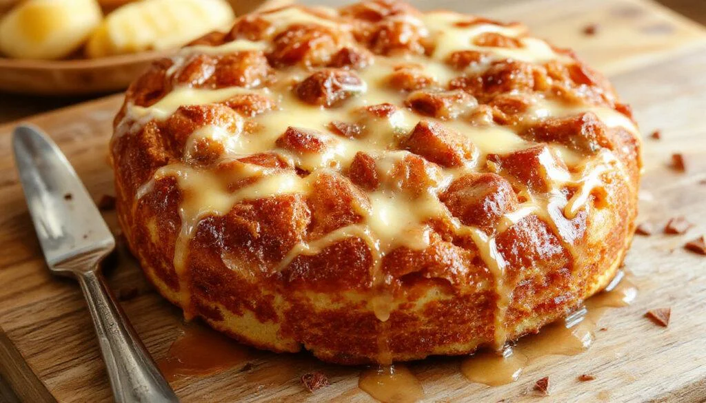 Ein frisch gebackener Zwetschgendatschi auf einem weißen Teller, bedeckt mit goldbraunen Butterstreuseln, die fruchtigen Zwetschgen sind leuchtend violett und saftig, das Gebäck hat einen knusprigen Rand und eine leicht glänzende Oberfläche, umgeben von einer rustikalen Tafel.