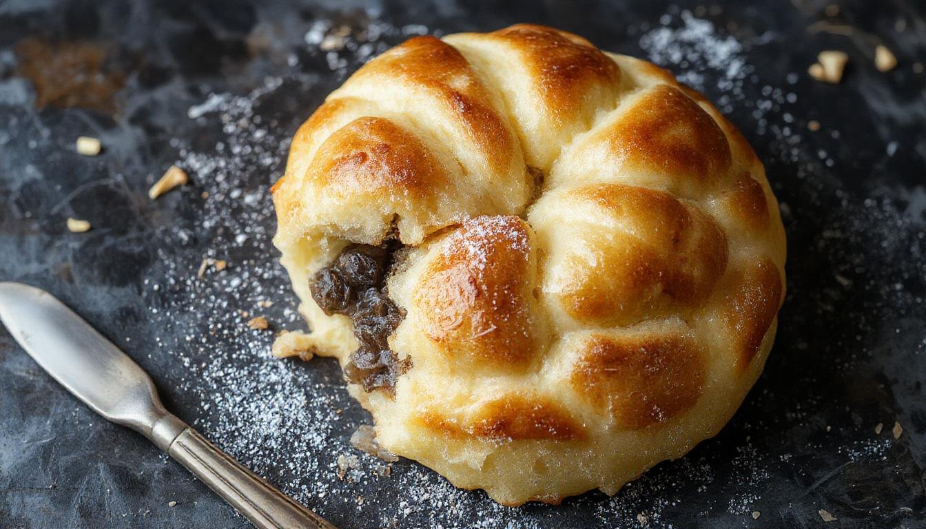 Ein saftiges Hähnchenbruststück in einer cremigen Zwiebel-Sahne-Sauce, serviert auf einem weißen Teller mit zerhackten Zwiebeln und frischen Kräutern, das Gericht ist goldbraun gebraten und die Sauce ist samtig und hell cremefarben