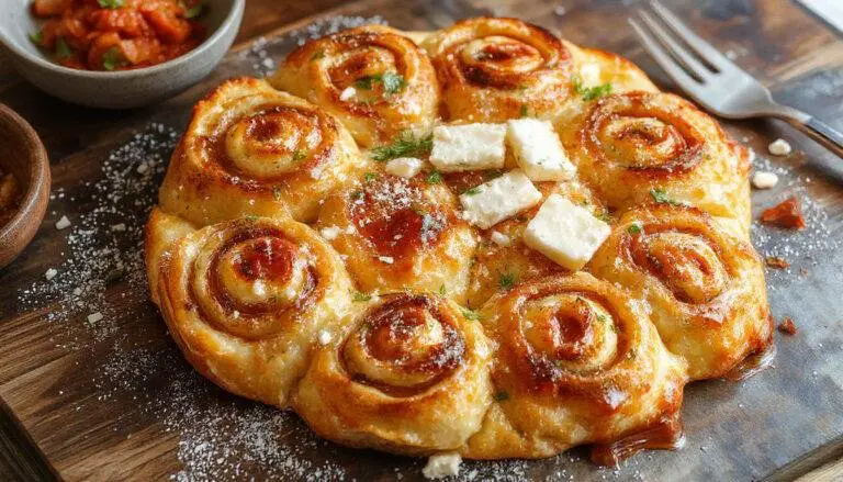 Bunte Tortilla-Röllchen auf einem weißen Teller, gefüllt mit Feta, frischen Kräutern und buntem Gemüse, leicht aufgerollt und mit Sesam bestreut.