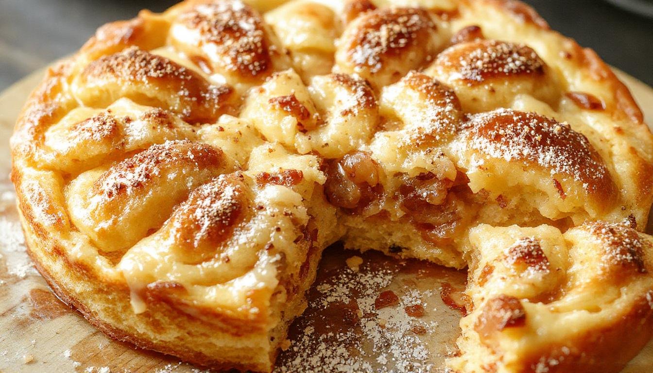 Ein frisch gebackener Pflaumenkuchen mit Streuseln auf einem hübschen Teller, der goldbraun gebacken ist, mit saftigen Pflaumenspalten in der Mitte und knusprigen Streuseln obenauf. Der Kuchen ist ansprechend platingt, mit Zimt und Staubzucker bestäubt, und im Hintergrund sind frische Pflaumen sichtbar.