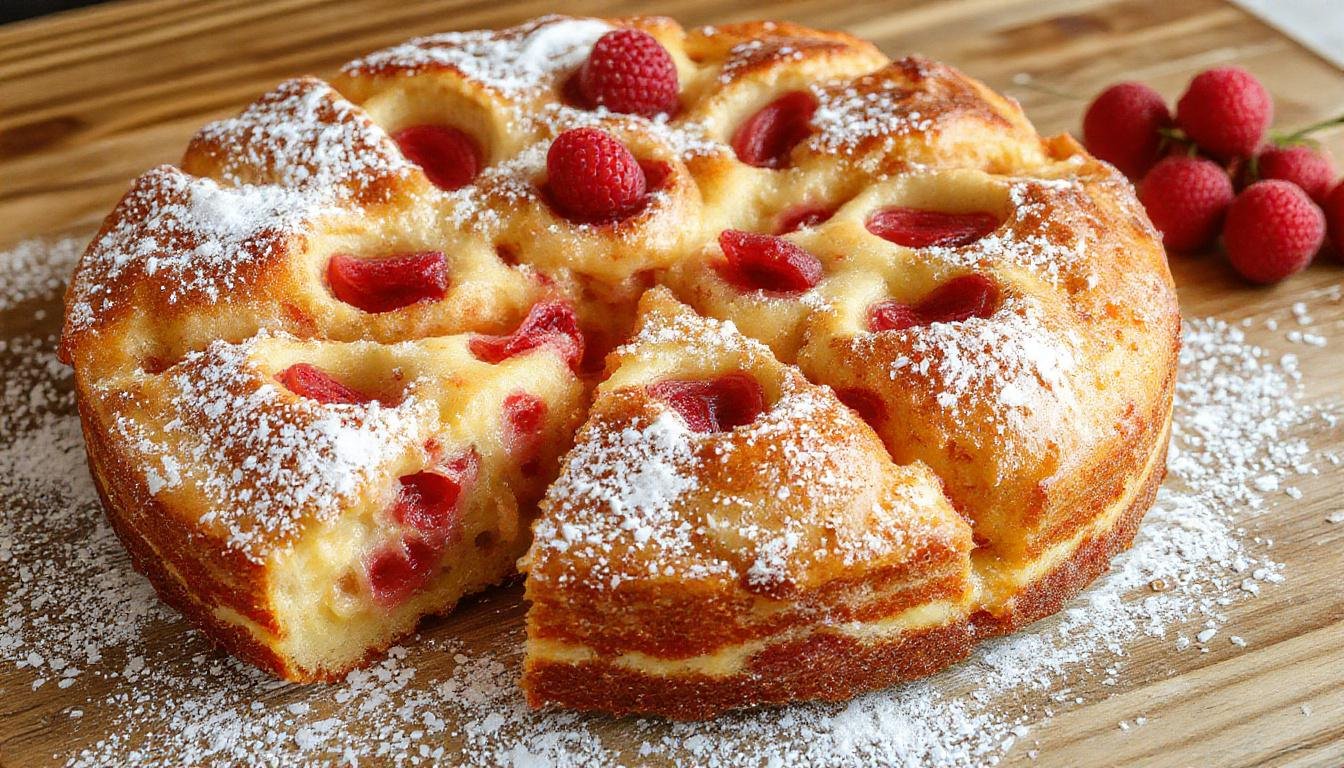 Ein frisch gebackener Pflaumenkuchen mit goldbrauner Streuselkruste, blauen Pflaumenstücken und einem Hauch Zimt, liebevoll auf einem Tonrahmen präsentiert