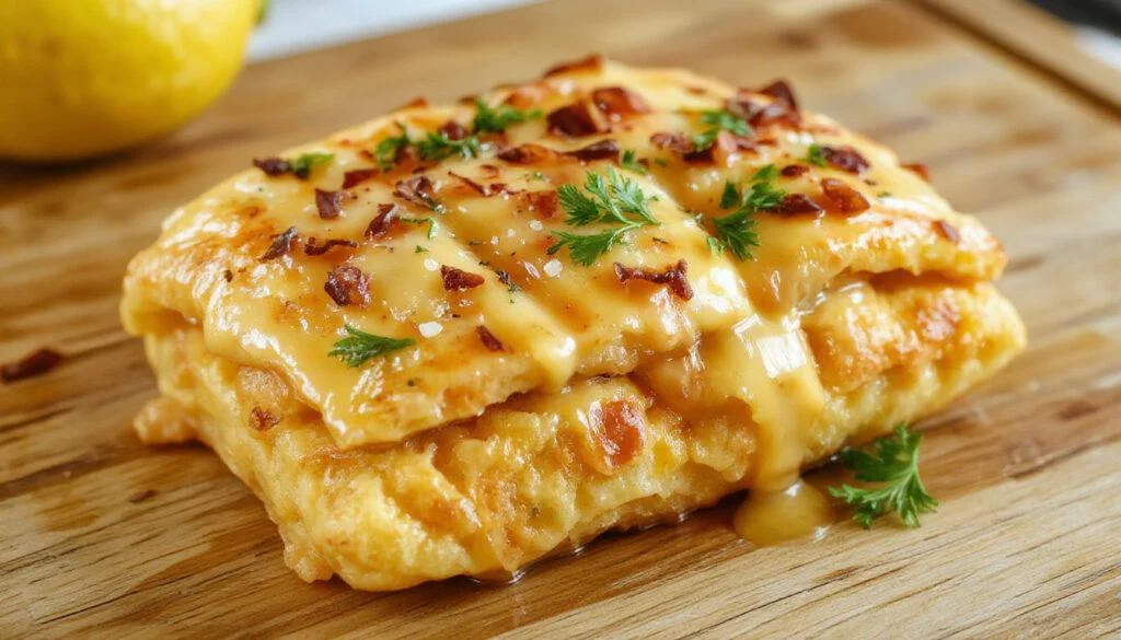 Ein frisch gebackener Zwetschgendatschi auf einem Blech, mit saftigen violetten Zwetschgen, die goldbraune Streusel bedecken, kunstvoll angerichtet und mit Puderzucker bestäubt.