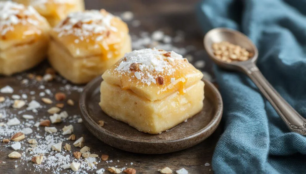 Das Gericht zeigt goldbraun gebratenes Hähnchenfilet mit einer glasierten Honig-Sesam-Sauce, garniert mit geröstetem Sesam und frischen Kräutern, präsentiert auf einem weißen Teller mit knackigem Salat im Hintergrund.
