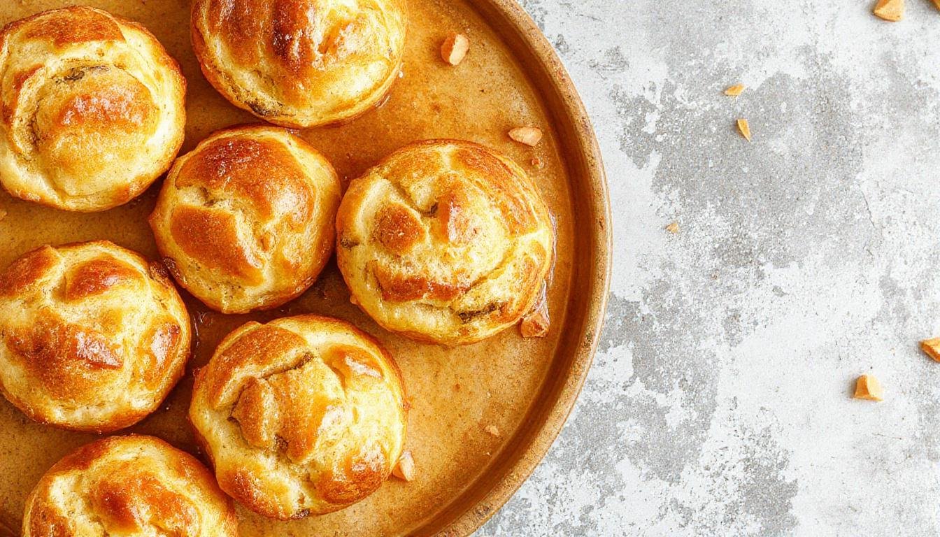 Helle, goldbraune Zimtschnecken-Muffins mit einer Zimt-Zucker-Überzug, auf einem rustic-Holztisch präsentiert, mit einem Streusel aus Zimt und Zucker bestreut, saftig und fluffig im Inneren, perfekt gebacken.