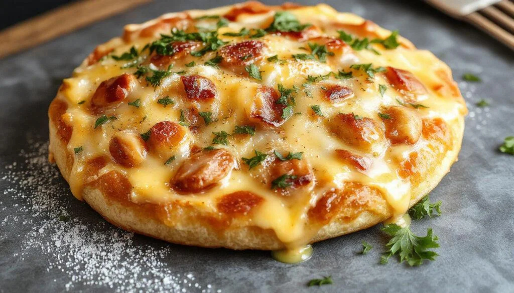 Hochwertige Nahaufnahme von weichen, goldbraunen Nuss-Schnitten auf einem weißen Porzellan-Teller. Die Schnecken sind mit einer glänzenden Glasur überzogen, die ihre Textur betont, und sind von einer feinen Streuung gehackter Nüsse umgeben. Das Bild ist hell erleuchtet, hebt die zarte Konsistenz und den einladenden Geschmack hervor.