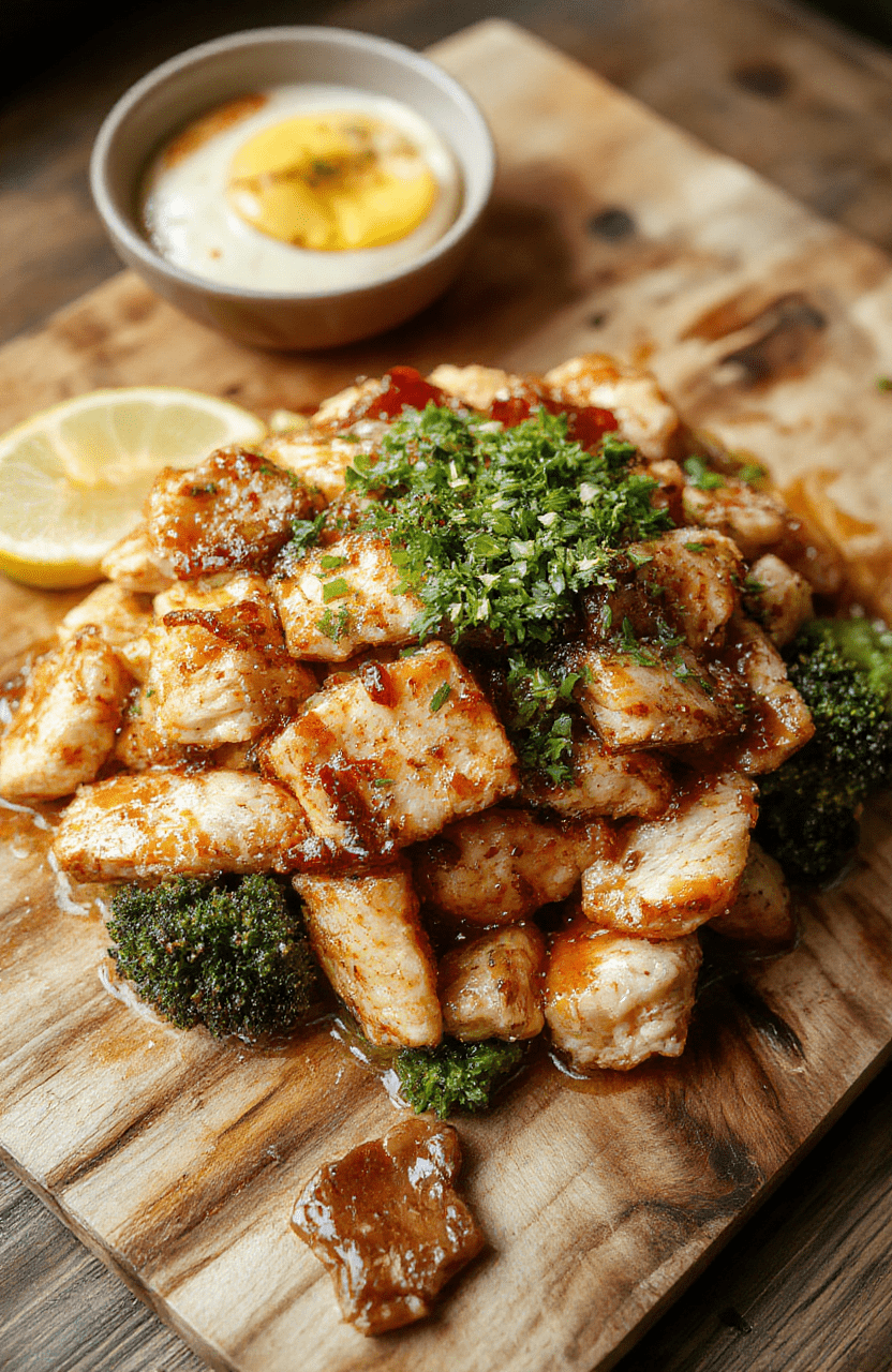 A vibrant plate of chicken ramen stir fry featuring tender sliced chicken, colorful vegetables like bell peppers and green onions, garnished with sesame seeds, served on a sleek white plate, with a rich glossy sauce glistening under natural light, styled in a casual setting.