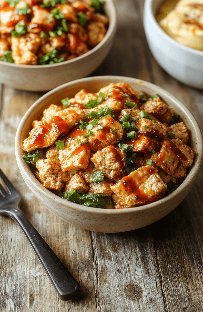 Colorful bowls featuring tender ground turkey glazed with shiny teriyaki sauce, topped with chopped green onions and sesame seeds, served over fluffy rice with vibrant steamed broccoli, styled for a casual home setting.
