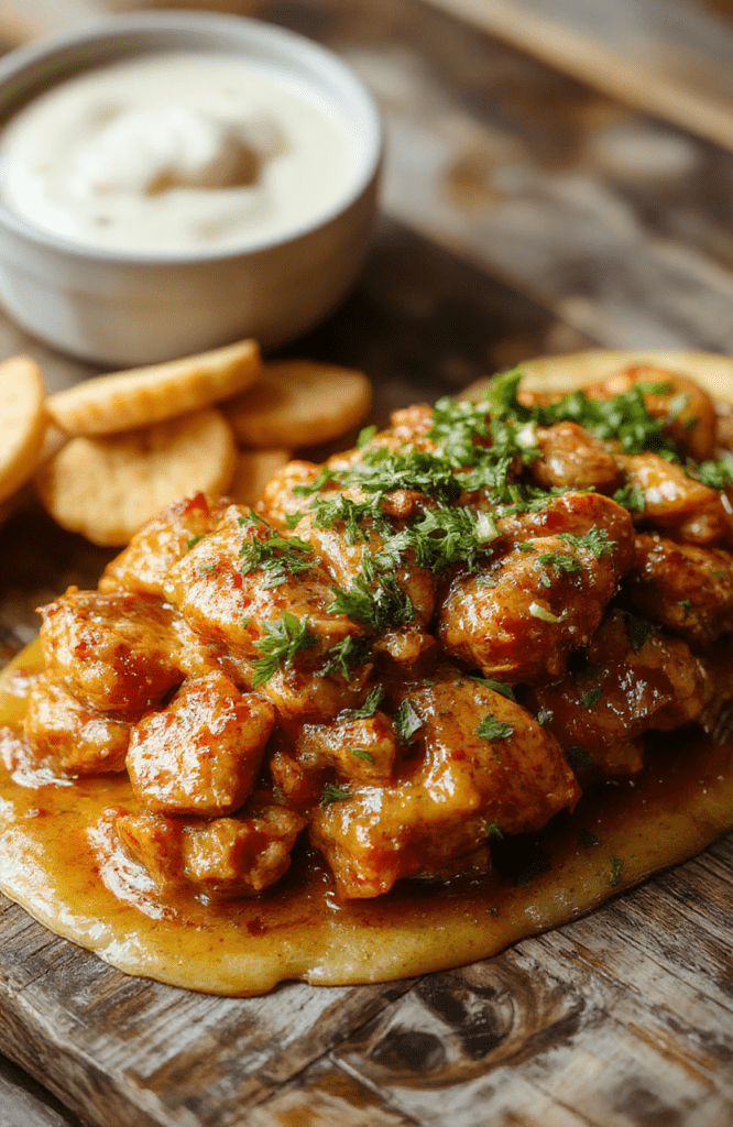 A vibrant plate of homemade butter chicken featuring tender, juicy chicken pieces in a rich, creamy, orange-colored sauce, garnished with fresh cilantro and served alongside fluffy basmati rice, styled simply on a rustic wooden surface with a warm, inviting background.