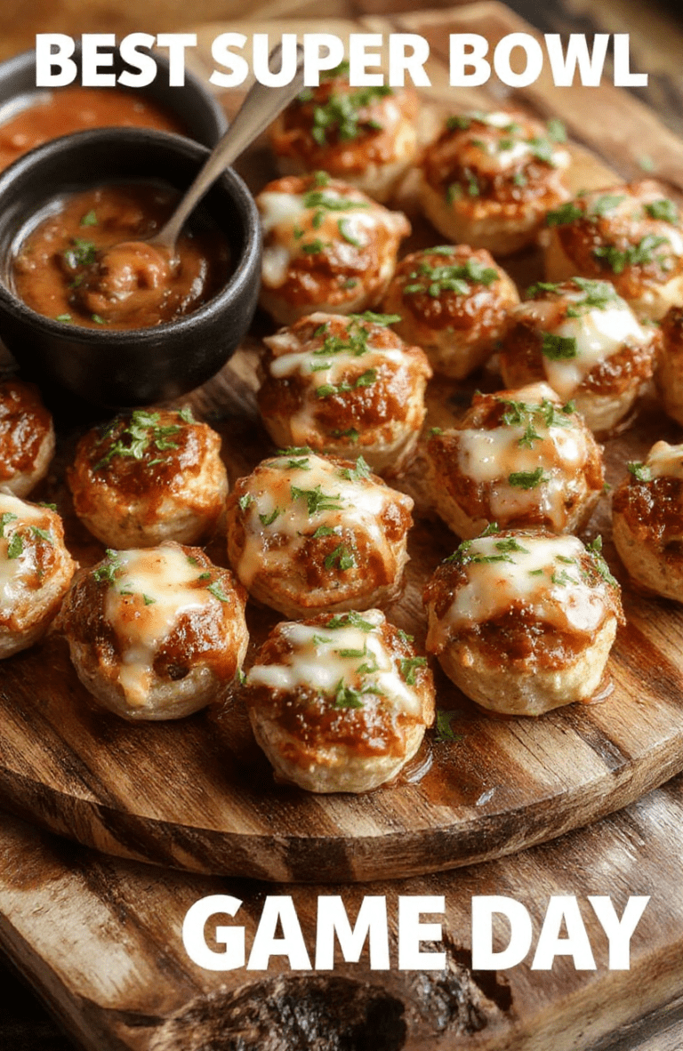 Colorful spread of Super Bowl appetizers on a wooden board: golden nachos with melted cheese and jalapeños, crispy buffalo wings with red sauce, jalapeño poppers with visible cheesy centers, mini beef sliders on brioche buns, and fresh veggie cups with ranch dip. Natural light, vibrant textures, shallow depth of field, no text.
